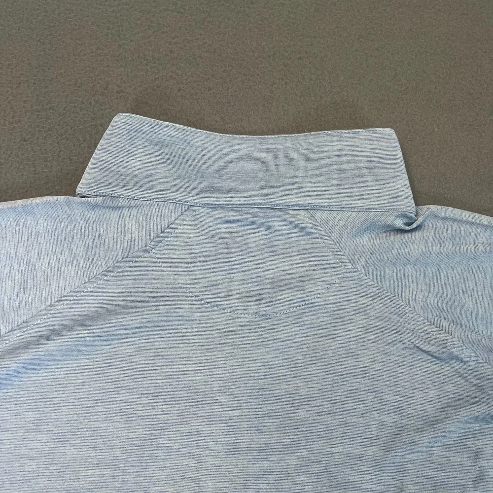 Unbranded Mens Size Large 1/4 Zip Pullover Blue Golf‎ Logo Stretch Mock Neck